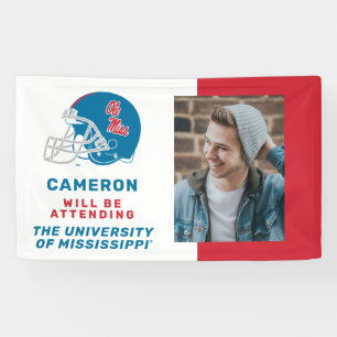 Ole Miss Football helm   Lichtblauw Spandoek