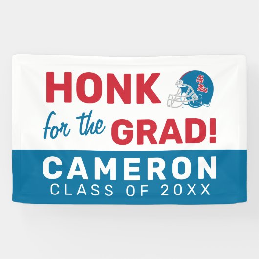 Ole Miss Football helm | Lichtblauw Spandoek (Horizontaal)