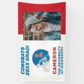 Ole Miss Football helm | Lichtblauw Spandoek (Verticaal)