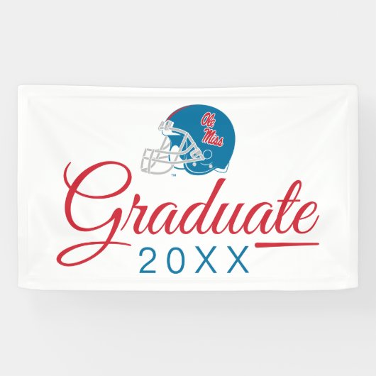 Ole Miss Football helm | Lichtblauw Spandoek (Horizontaal)