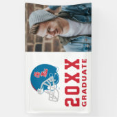 Ole Miss Football helm | Lichtblauw Spandoek (Verticaal)