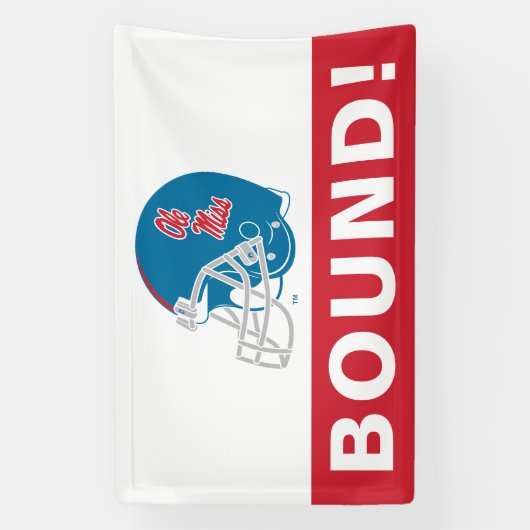 Ole Miss Football helm | Lichtblauw Spandoek (Verticaal)
