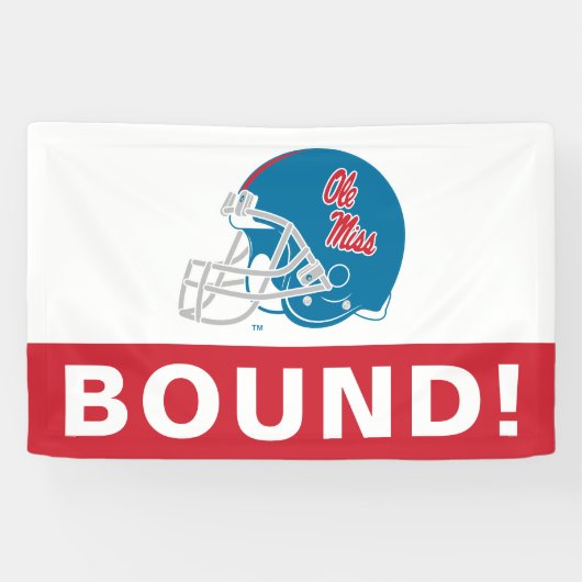 Ole Miss Football helm | Lichtblauw Spandoek (Horizontaal)