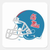 Ole Miss Football helm | Lichtblauw Vierkante Sticker (Voorkant)
