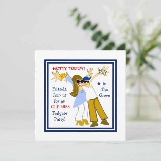 Ole Miss Selfie Uitnodiging (Staand voorkant)