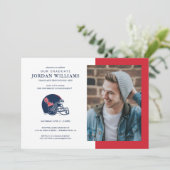 Ole Miss Voetbalhelm | Donkerblauw Aankondiging (Staand voorkant)
