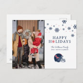 Ole Miss Voetbalhelm | Donkerblauw Feestdagenkaart (Voorkant / Achterkant)