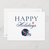 Ole Miss Voetbalhelm | Donkerblauw Feestdagenkaart (Voorkant / Achterkant)