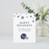 Ole Miss Voetbalhelm | Donkerblauw Feestdagenkaart (Staand voorkant)