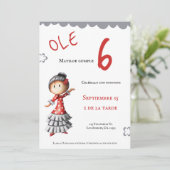 Ole Spain Sevillana Flamenco Dancer Birthday Kaart (Staand voorkant)