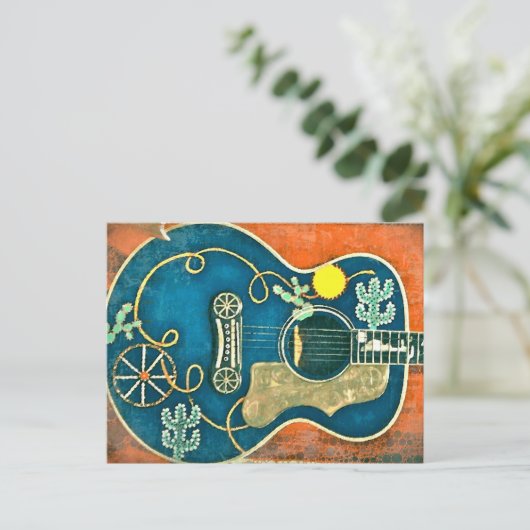 Ole Western Guitar Postcard Briefkaart (Staand voorkant)