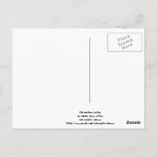 Ole Western Guitar Postcard Briefkaart (Achterkant)