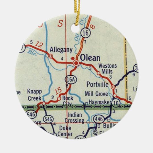Olean NY Keramisch Ornament (Voorkant)