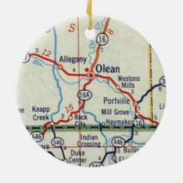 Olean NY Keramisch Ornament
