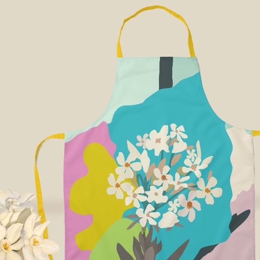 Oleander bloemkleur blokkeert moderne bloemist schort