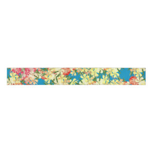 Oleander Floral Flowers Tropical Ribbon Grosgrain Lint