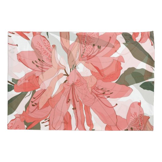 Oleander Flower: Sinaasappel wit Kussensloop (Achterkant)