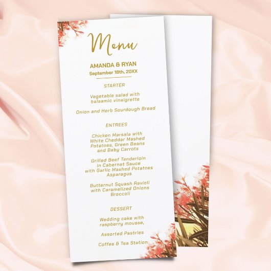 Oleander Flowers op het Beach Wedding Menu