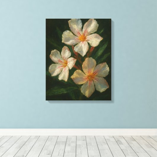 Oleander: giftige elegantie impressionistische oli canvas afdruk (Insitu (Houten vloer))