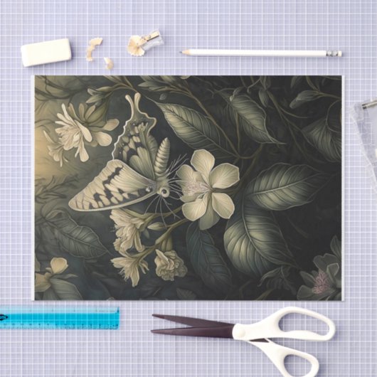 Oleander Magic, Moth in schemering Tissuepapier (Craft)