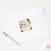 Oleander op Beach Photo Weddenschap Vierkante Sticker (Envelop)