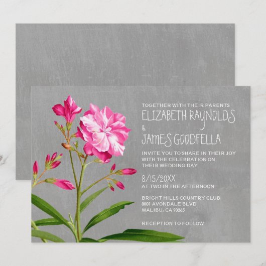 Oleander Wedding Invitations Kaart (Voorkant / Achterkant)