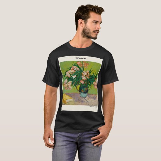 Oleanders door Vincent Van Gogh roze rozen en geen T-shirt (Voorkant volledig)