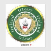 O'Leary Ierse Schild/Celtisch Kruis Persoonlijk Sticker (Vel)