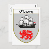 O'Leary wapenschild / familiewapen Briefkaart (Voorkant / Achterkant)