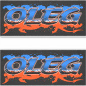Oleg Vorname Name Graffiti Aufkleber Sticker (Voorkant)