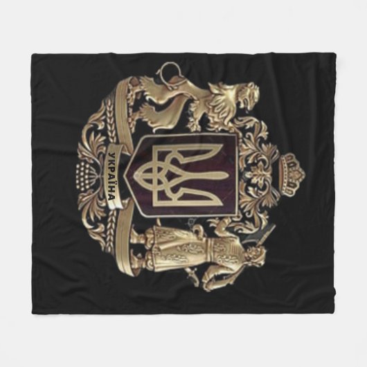 Olena Zelenska Ukraine Crest Fleece Deken (Voorkant (Horizontaal))