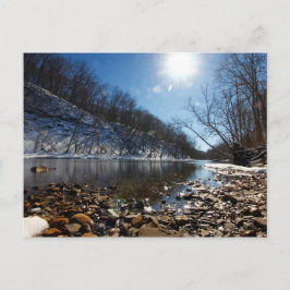 Olentangy rivier in de winter, Highbanks MetroPark Briefkaart