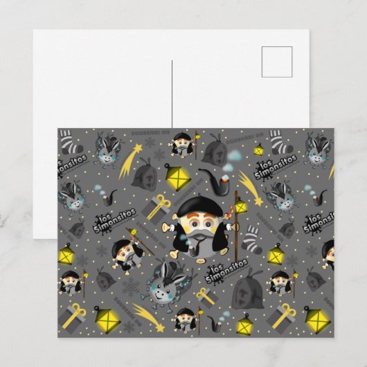 Olentzero vasco Eguberri op Simonsitos Feestdagenkaart (Voorkant / Achterkant)