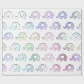 Olephants parelhologram Iridescent White roze Cadeaupapier (Vlak)