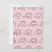 Olephants Roze Pastel Blue Baby shower Silver Kaart (Achterkant)