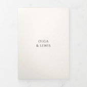 Olga Black Moderne bruiloft Drieluik Uitnodiging (Cover)