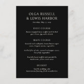 Olga Black Moderne bruiloft Menu (Voorkant)