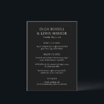 Olga Black Moderne bruiloft Menu<br><div class="desc">Moderne huwelijksmenu's met een schoon en eenvoudig ontwerp met gedurfde lettertypen.</div>
