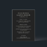 Olga Black Moderne bruiloft Menu<br><div class="desc">Moderne huwelijksmenu's met een schoon en eenvoudig ontwerp met gedurfde lettertypen.</div>