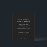 Olga Black Moderne bruiloft uitnodiging<br><div class="desc">Moderne huwelijksuitnodigingen met een schoon en eenvoudig ontwerp met gedurfde lettertypen.</div>