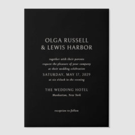 Olga Black Moderne bruiloft Vellum Uitnodigingen