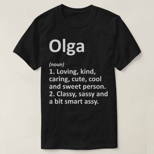 OLGA Definition Persoonlijke benaming Funny Birthd T-shirt (Design voorkant)