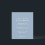 Olga Dusty Blue Modern Huwelijksuitnodiging<br><div class="desc">Moderne huwelijksuitnodigingen met een schoon en eenvoudig ontwerp met gedurfde lettertypen.</div>