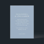 Olga Dusty Blue Modern Wedding Kaart<br><div class="desc">Moderne huwelijksuitnodigingen met een schoon en eenvoudig ontwerp met gedurfde lettertypen.</div>