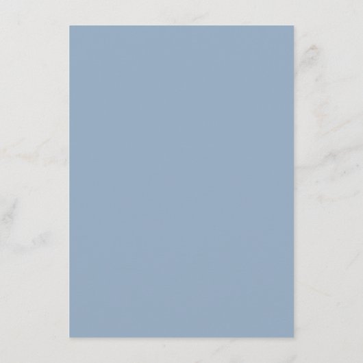 Olga Dusty Blue Modern Wedding Menu (Achterkant)