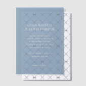 Olga Dusty Blue Modern Wedding Vellum Uitnodigingen (Offset (Uitnodiging))