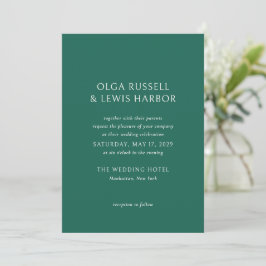 Olga Emerald Green Moderne bruiloft Kaart