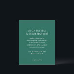 Olga Emerald Green Moderne huwelijksuitnodiging<br><div class="desc">Moderne huwelijksuitnodigingen met een schoon en eenvoudig ontwerp met gedurfde lettertypen.</div>
