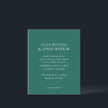 Olga Emerald Green Moderne huwelijksuitnodiging<br><div class="desc">Moderne huwelijksuitnodigingen met een schoon en eenvoudig ontwerp met gedurfde lettertypen.</div>