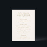 Olga Ivoor en gouden moderne bruiloft Menu<br><div class="desc">Moderne huwelijksmenu's met een schoon en eenvoudig ontwerp met gedurfde lettertypen.</div>